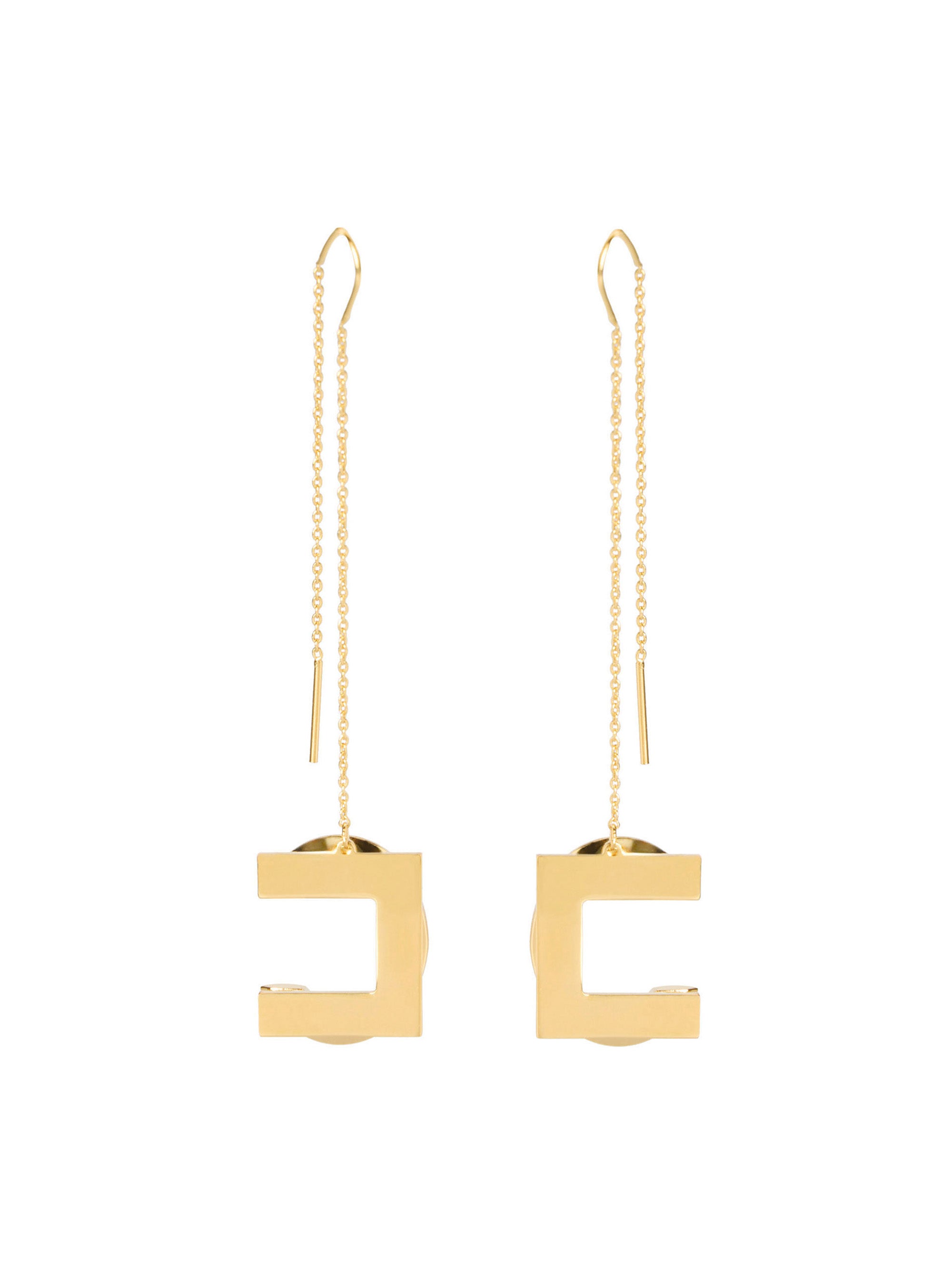 Chain earrings with logo