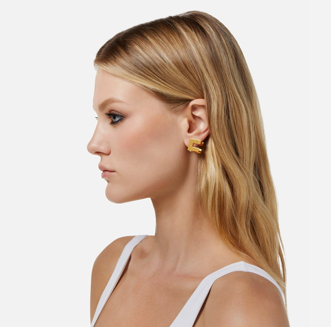 Earrings with double logo