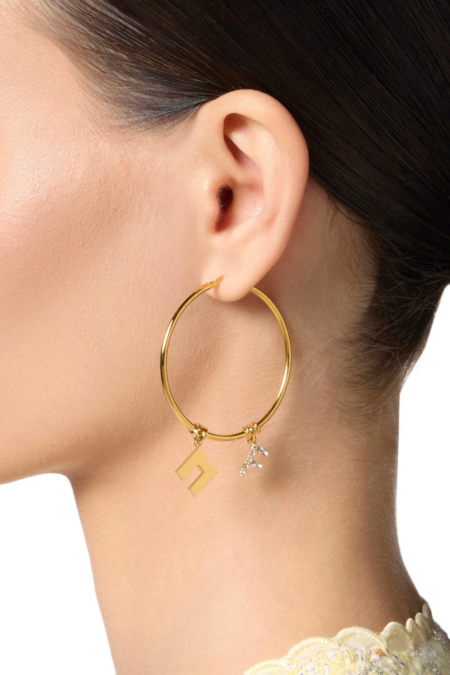 Hoop earrings with charms