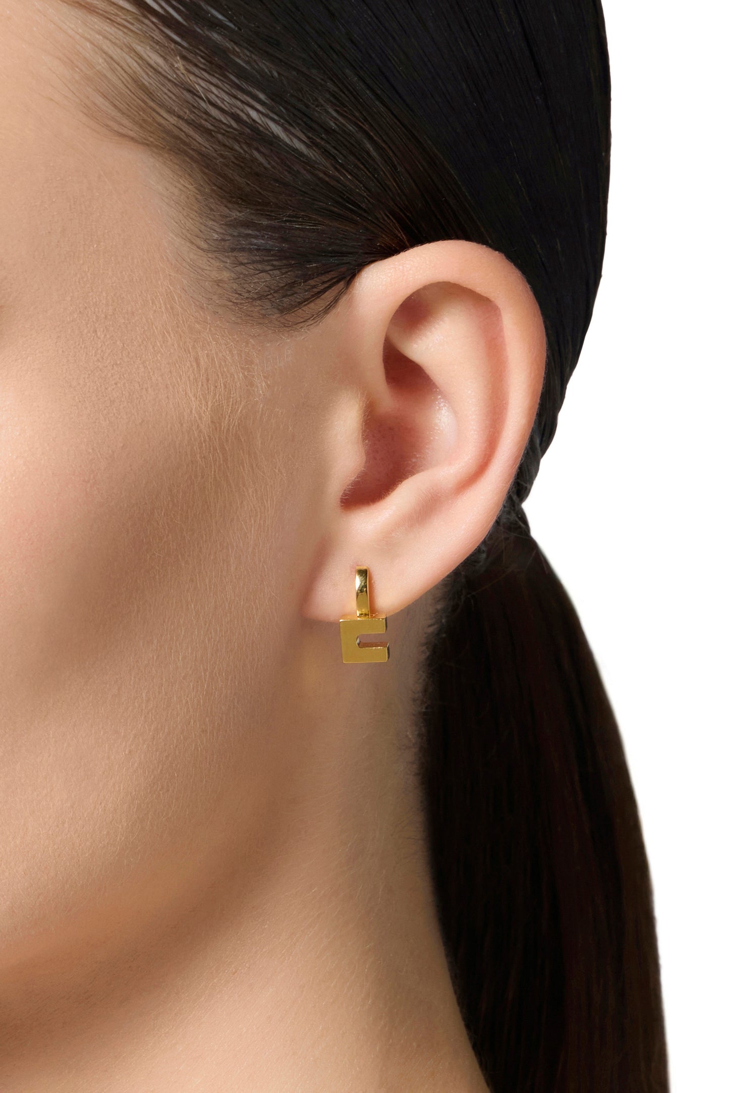 Arch-shaped earrings with micro logo