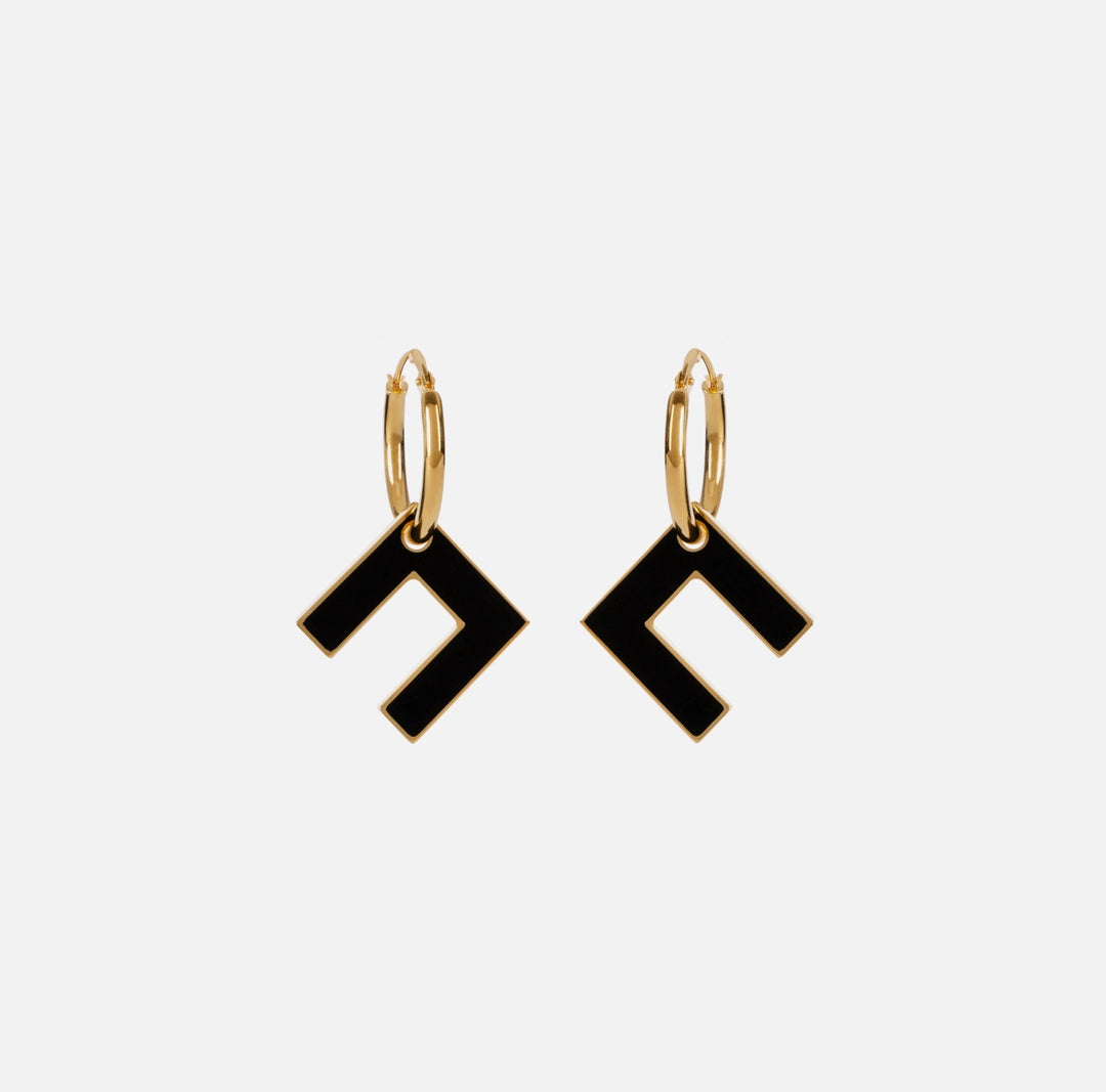 Hoop earrings with logo