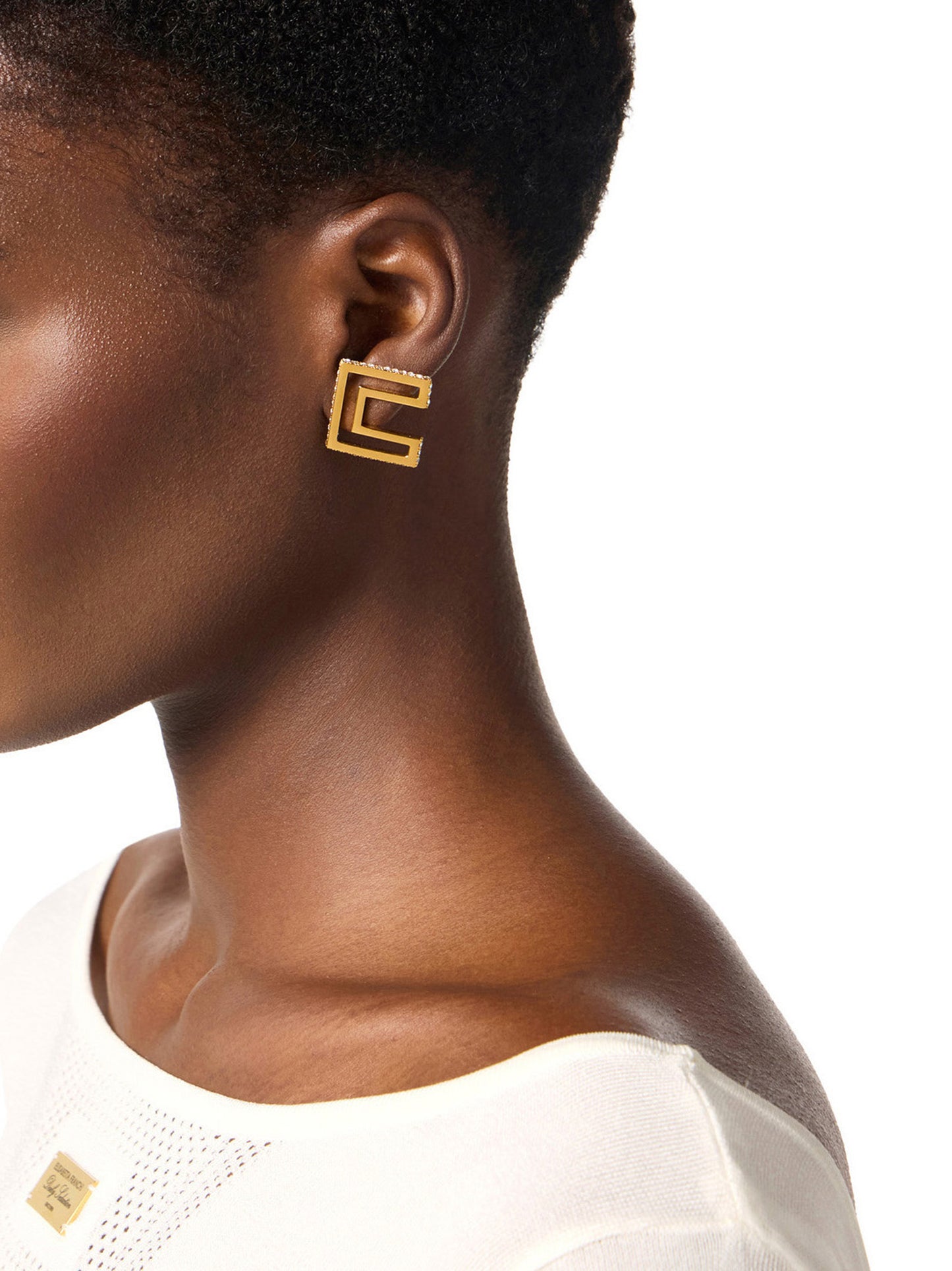 Earrings with rhinestones