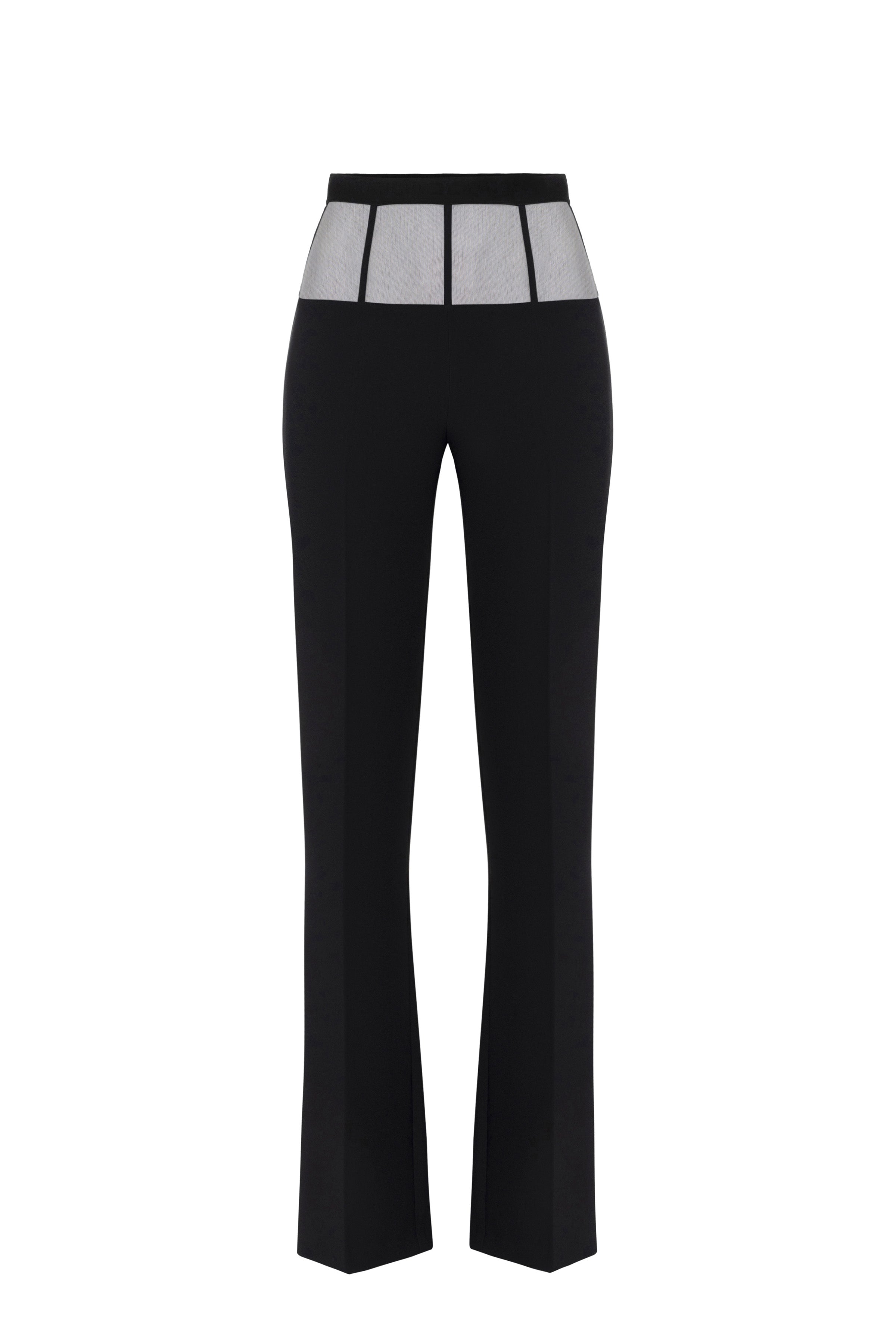 Crêpe trousers with tulle peplum | LAST PIECE: 42