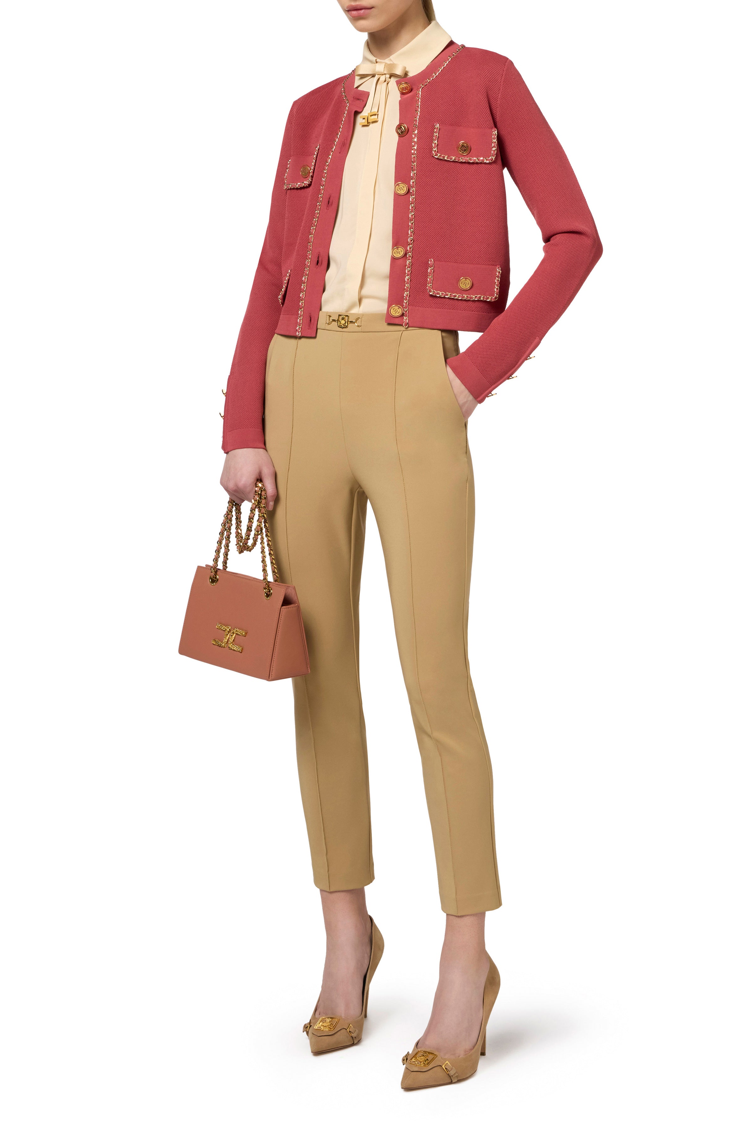 Straight trousers in technical fabric with horsebit | LAST PIECE: 42/44