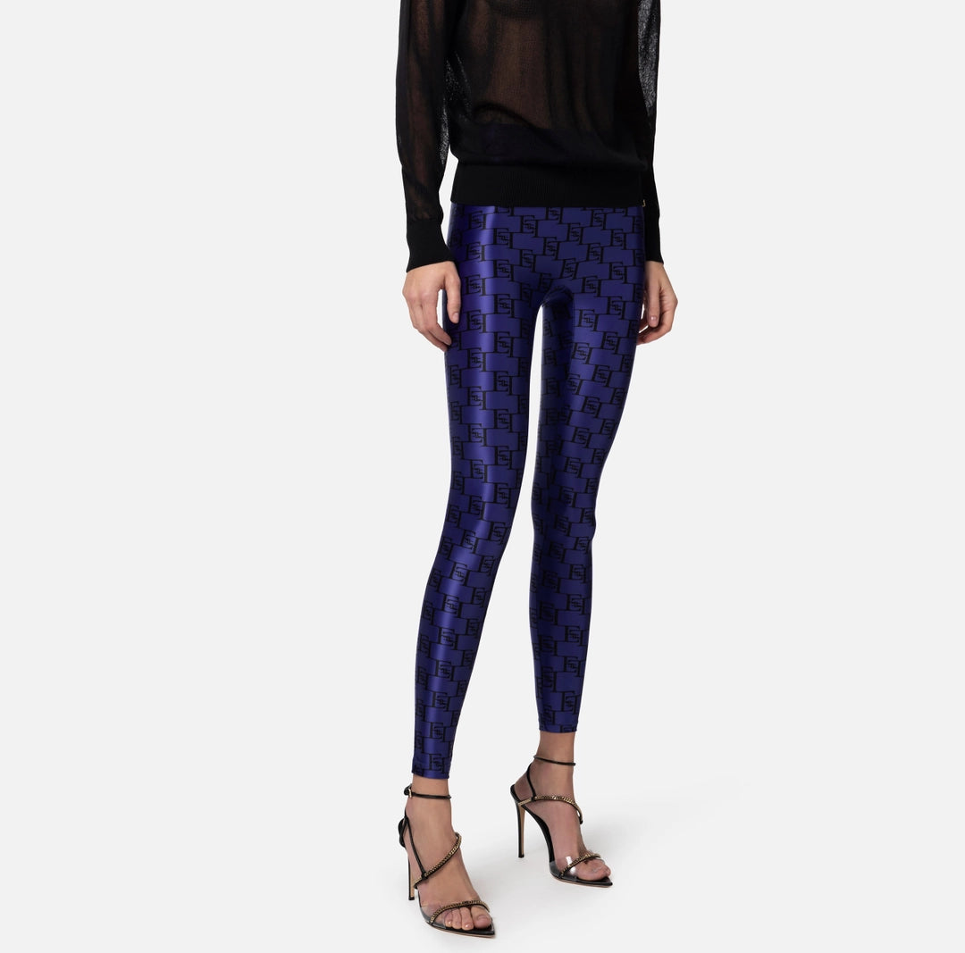 Lycra leggings with logo print