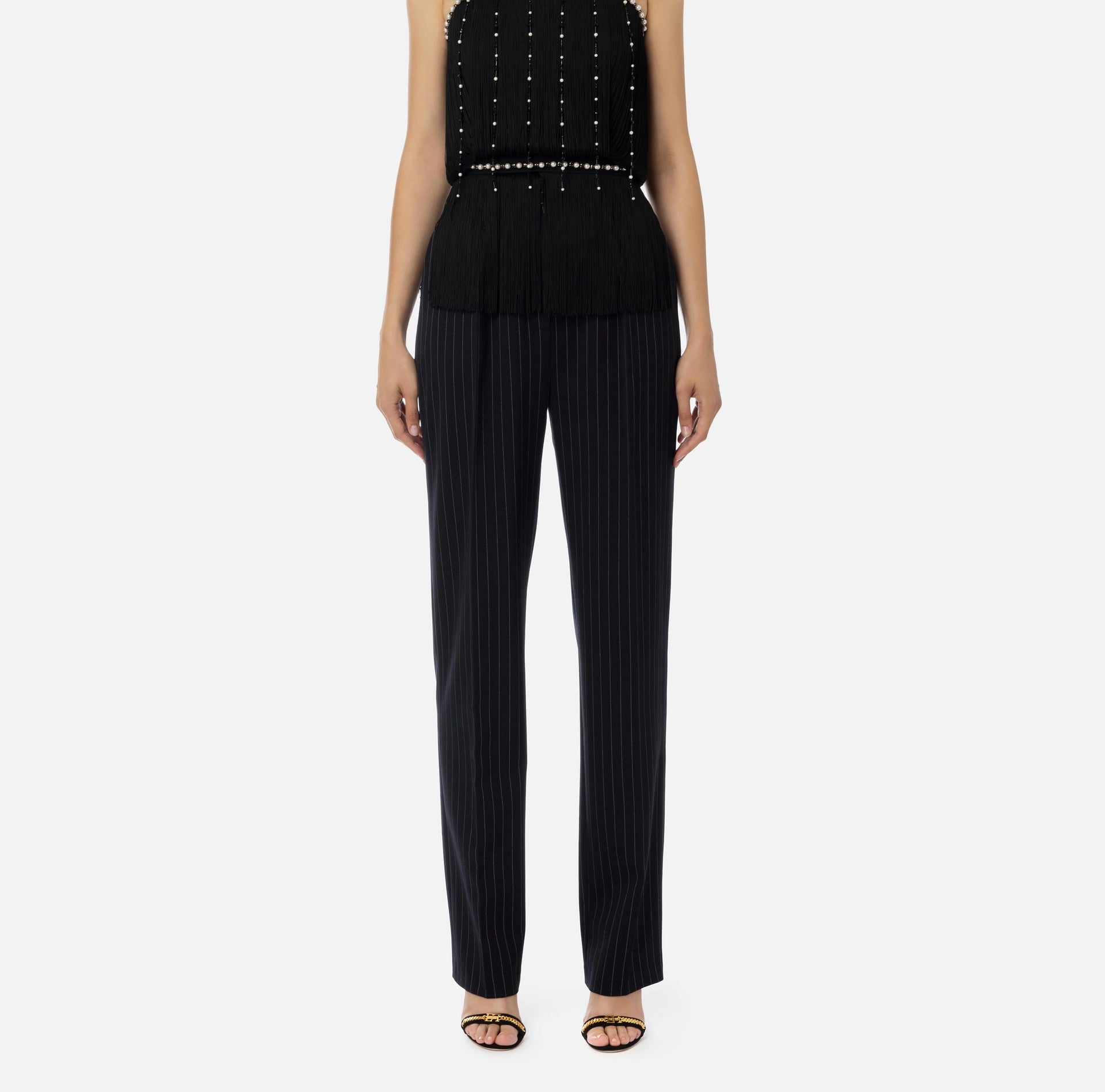 Cool wool pinstriped straight trousers | LAST PIECE: 40