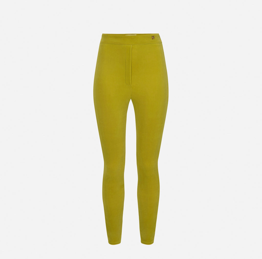 High-waist velvet straight trousers | LAST PIECE: 42/44