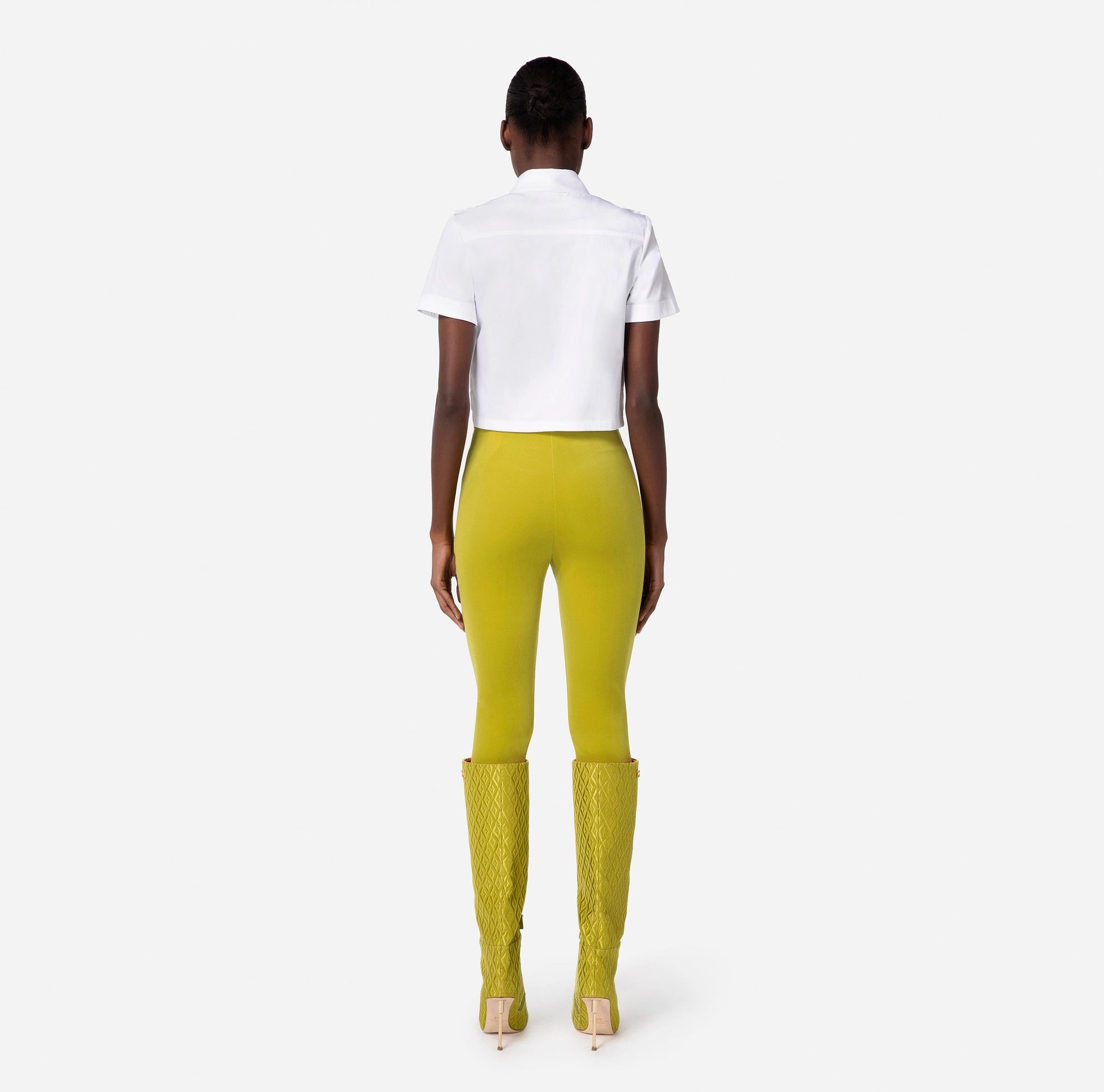 High-waist velvet straight trousers | LAST PIECE: 42/44