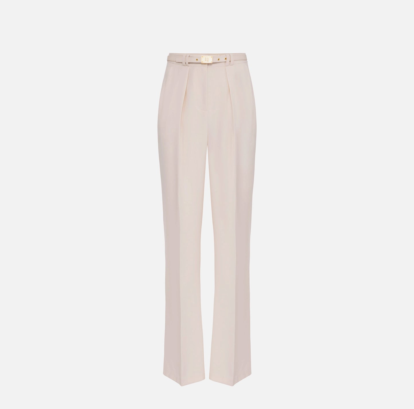 Palazzo trousers in crêpe fabric with belt