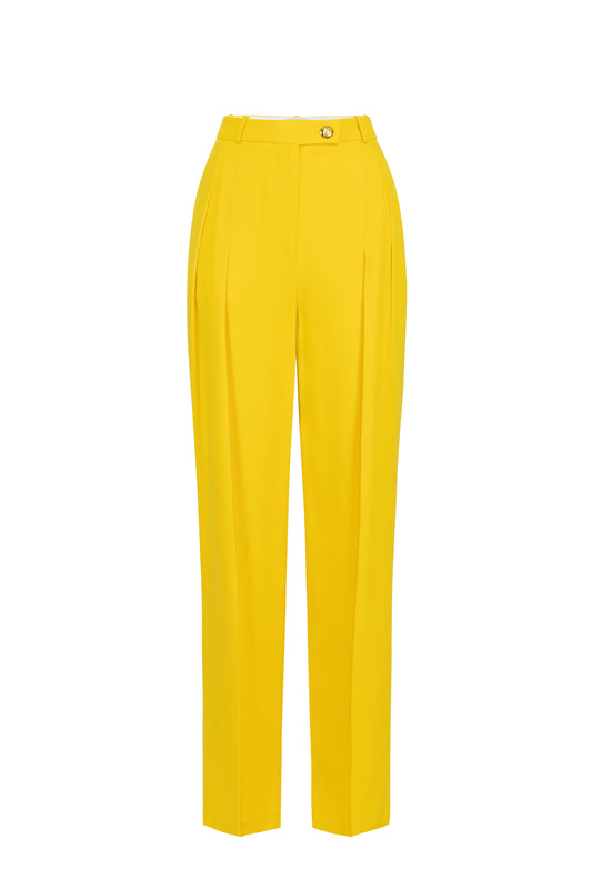 Straight enver satin trousers with double darts