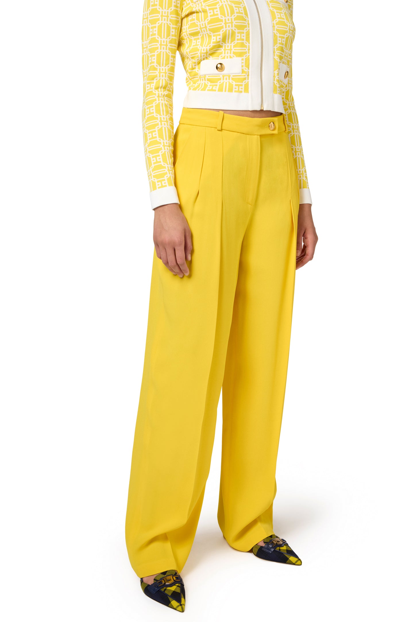 Straight enver satin trousers with double darts