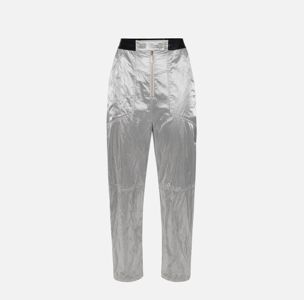 Metallic viscose boyfriend fit trousers | LAST PIECE: 42
