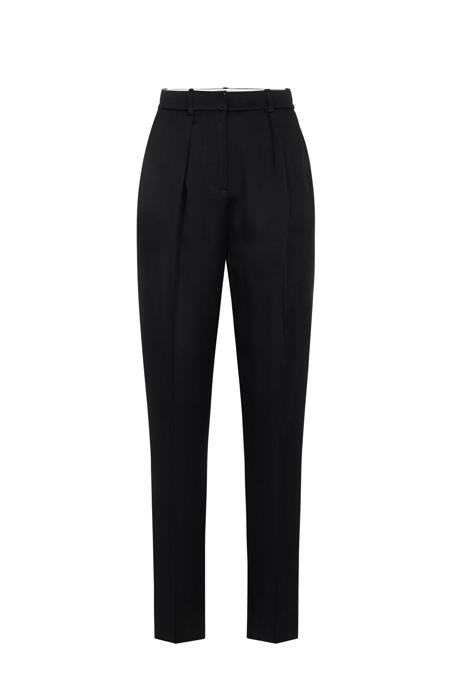 Straight enver satin trousers with satin bands