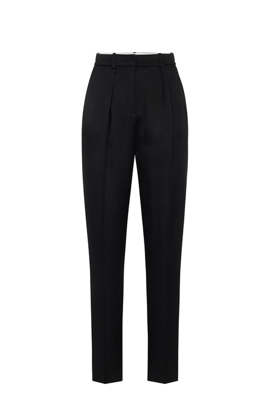 Straight enver satin trousers with satin bands