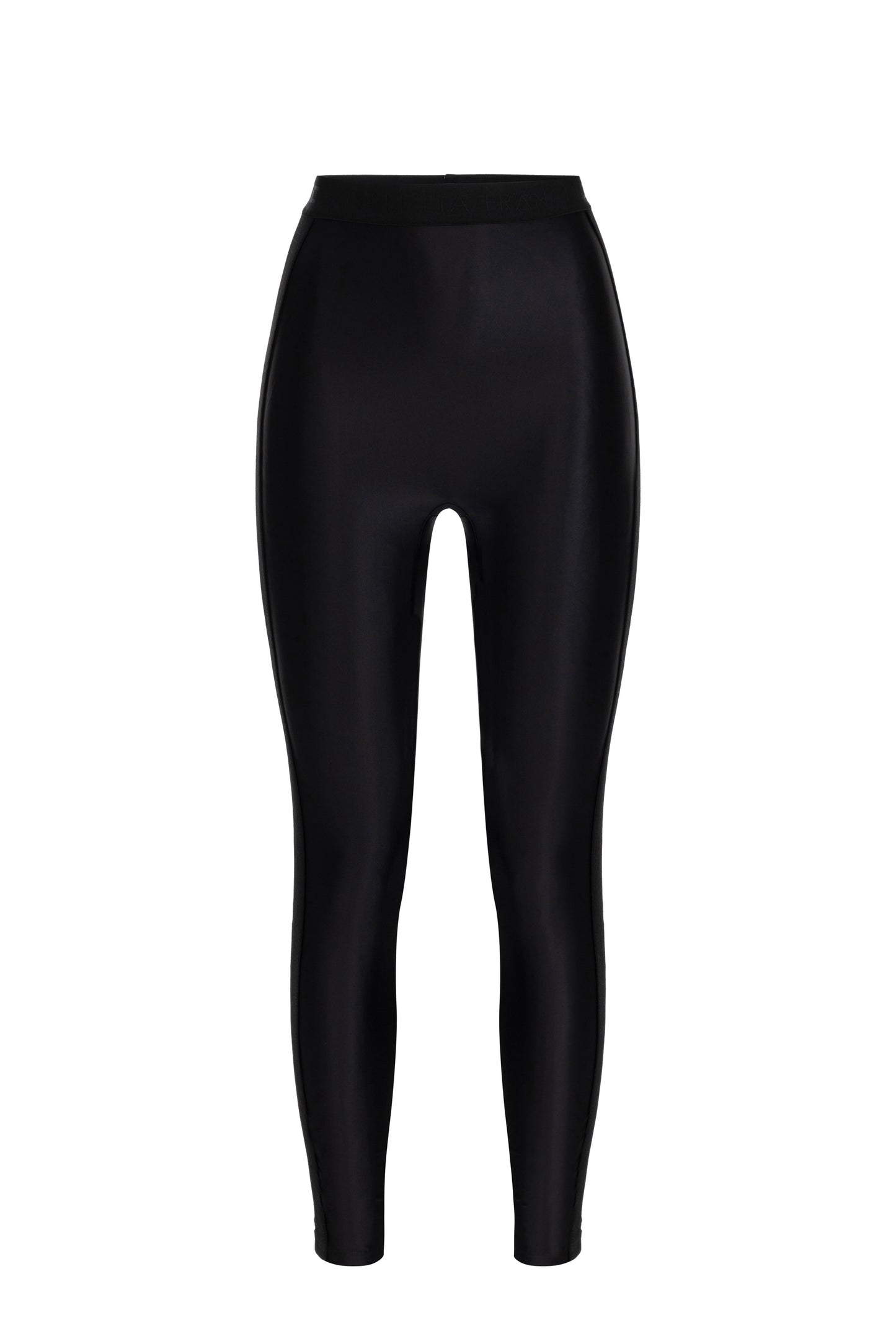 Shiny Lycra leggings with logoed elastic