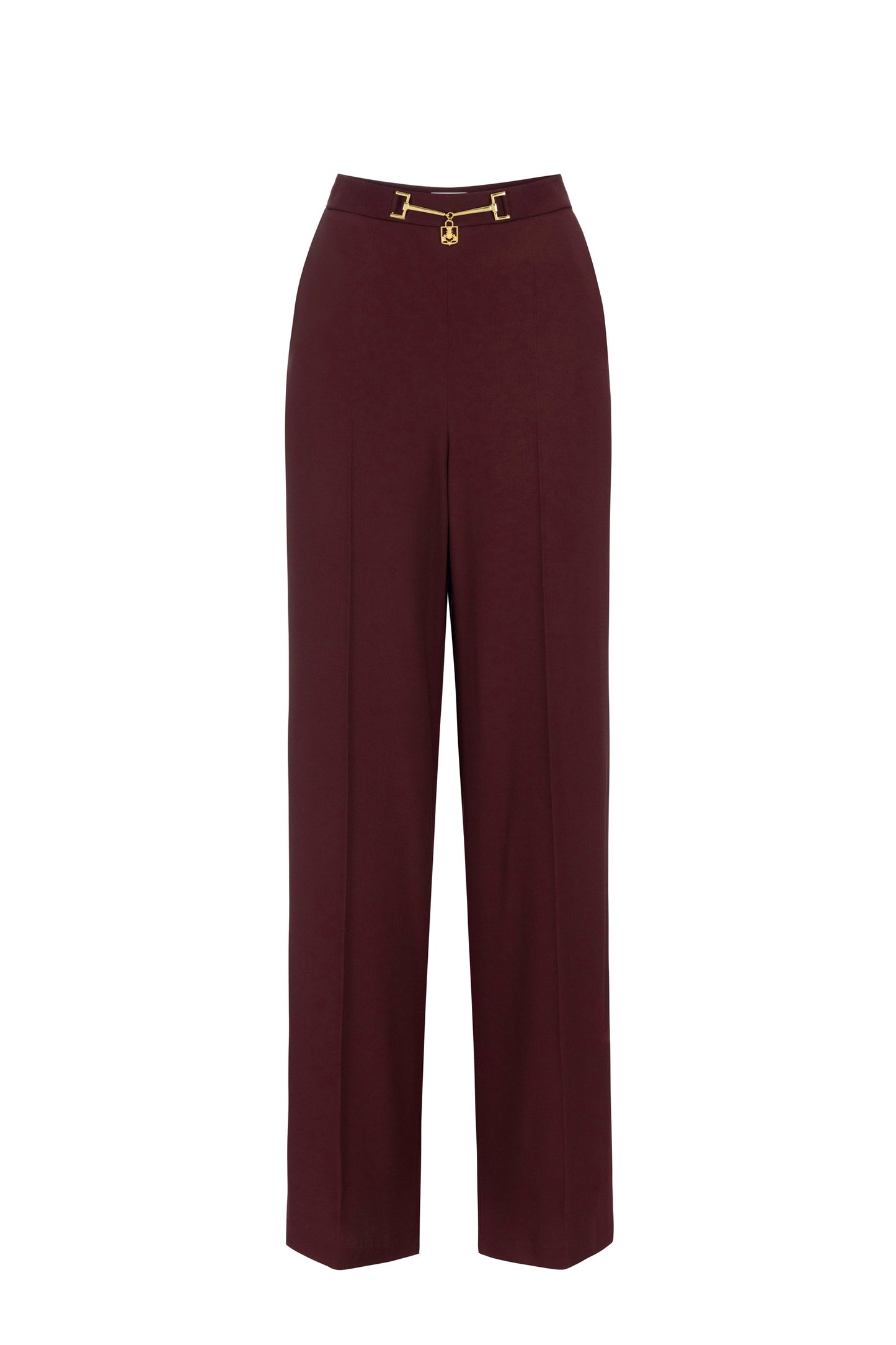 Palazzo trousers in enver satin fabric with horsebit