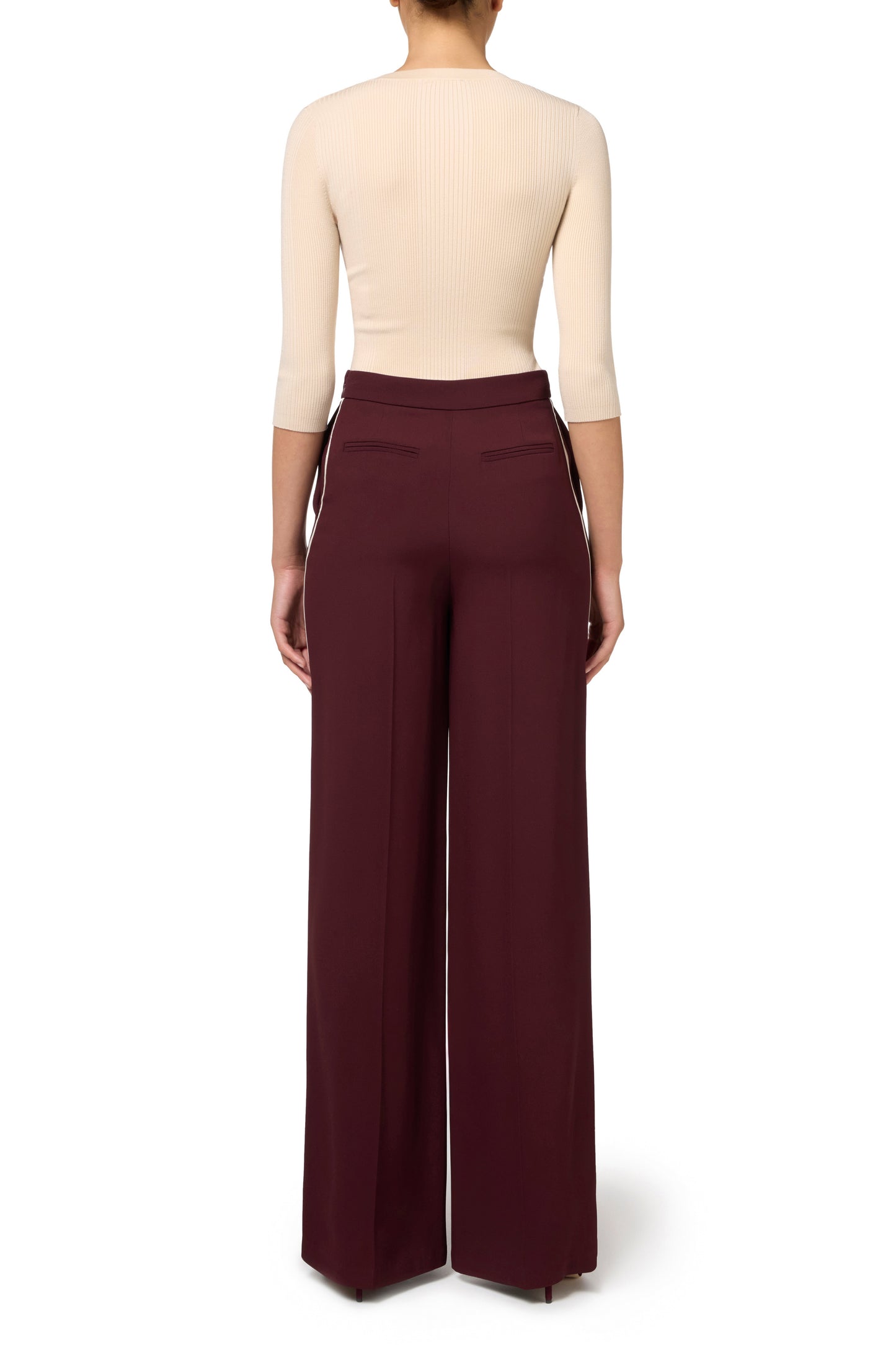 Palazzo trousers in enver satin fabric with horsebit