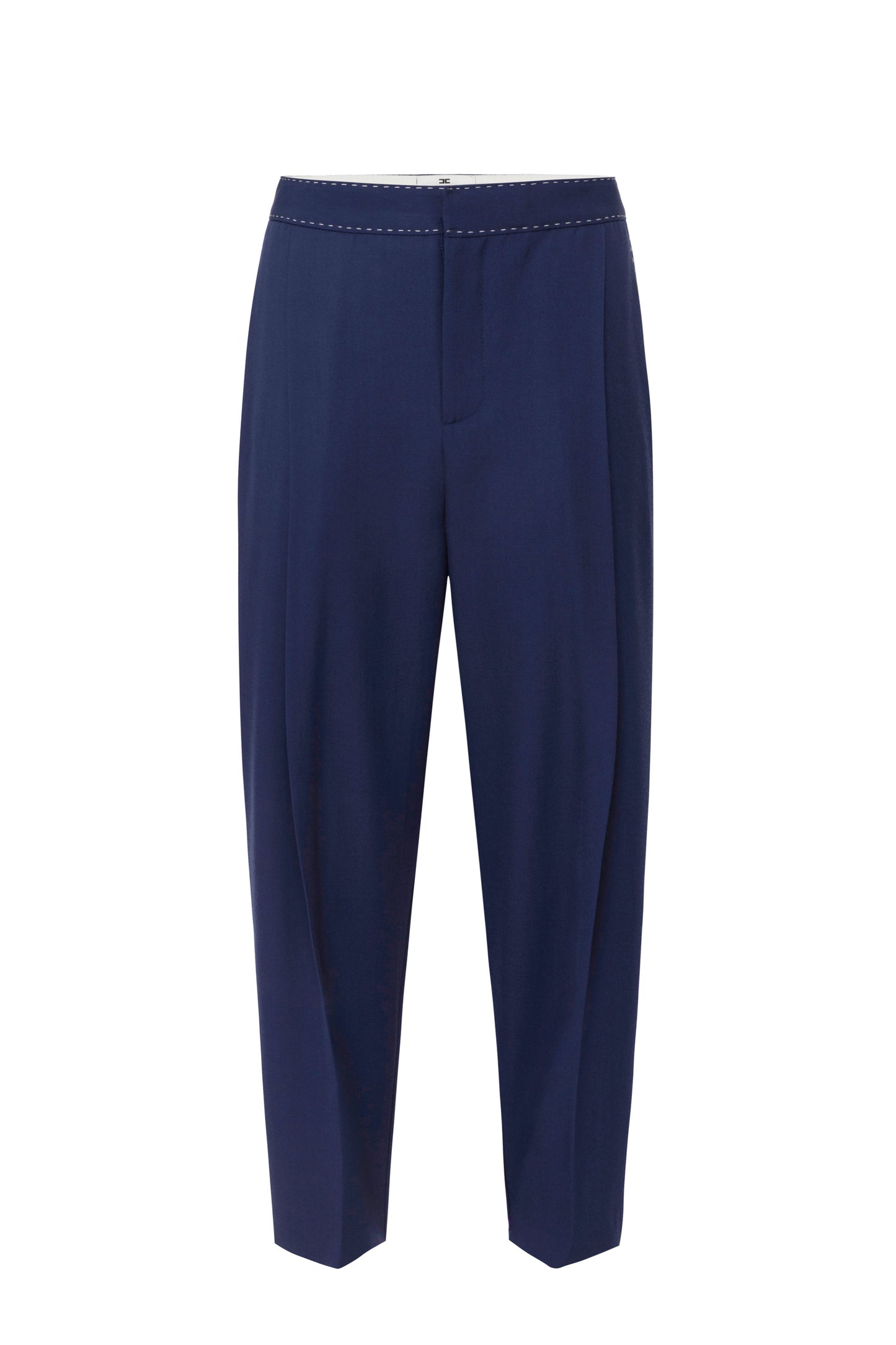 Cool wool trousers with contrasting topstitching