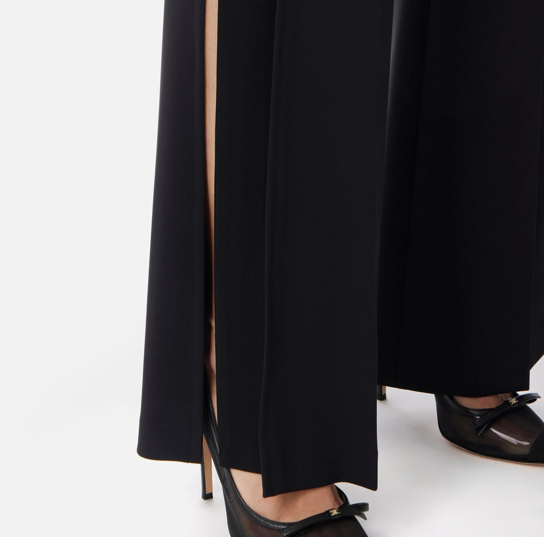 Crêpe tuxedo trousers with satin bands