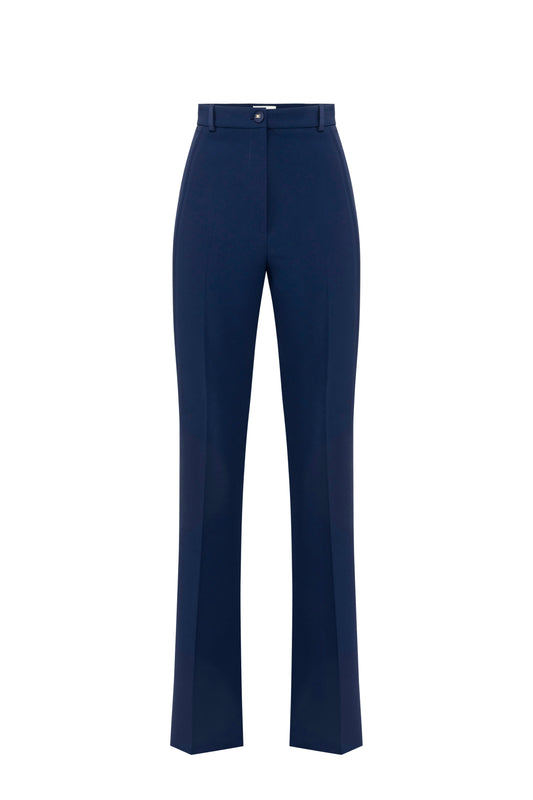 Crêpe tuxedo trousers with satin bands