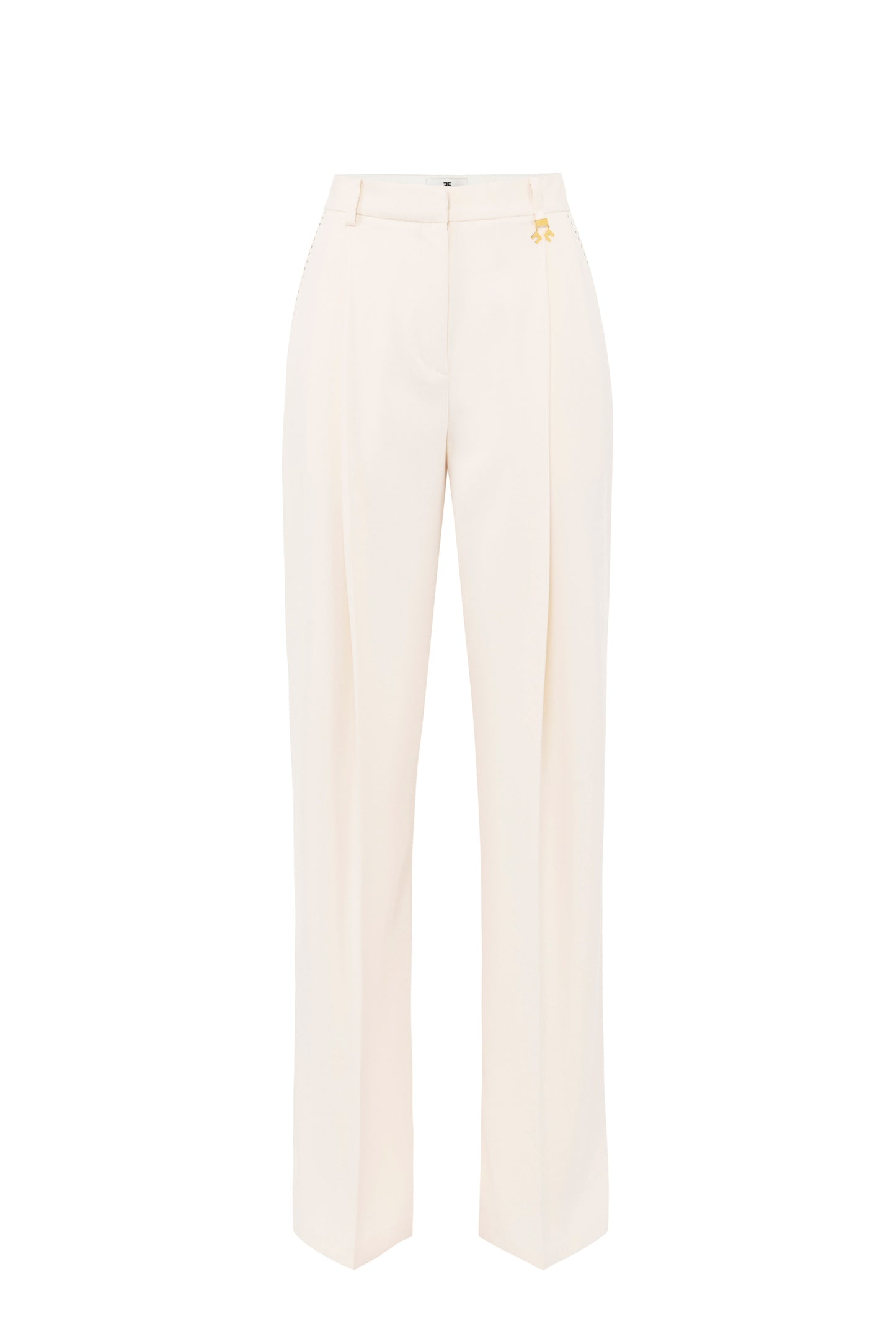 Crêpe trousers with contrasting topstitching