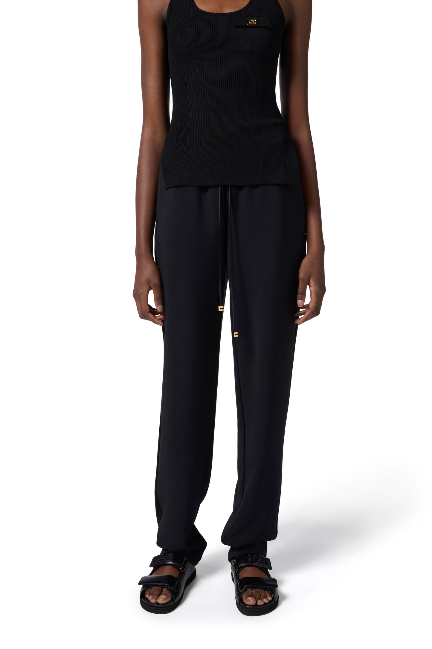 Crêpe tuxedo trousers with satin bands