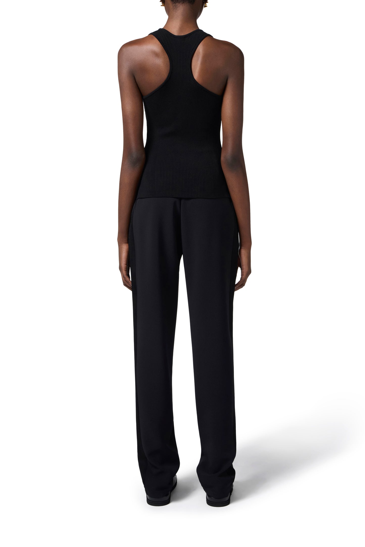 Crêpe tuxedo trousers with satin bands