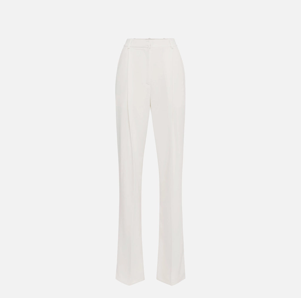 Crêpe trousers with satin details