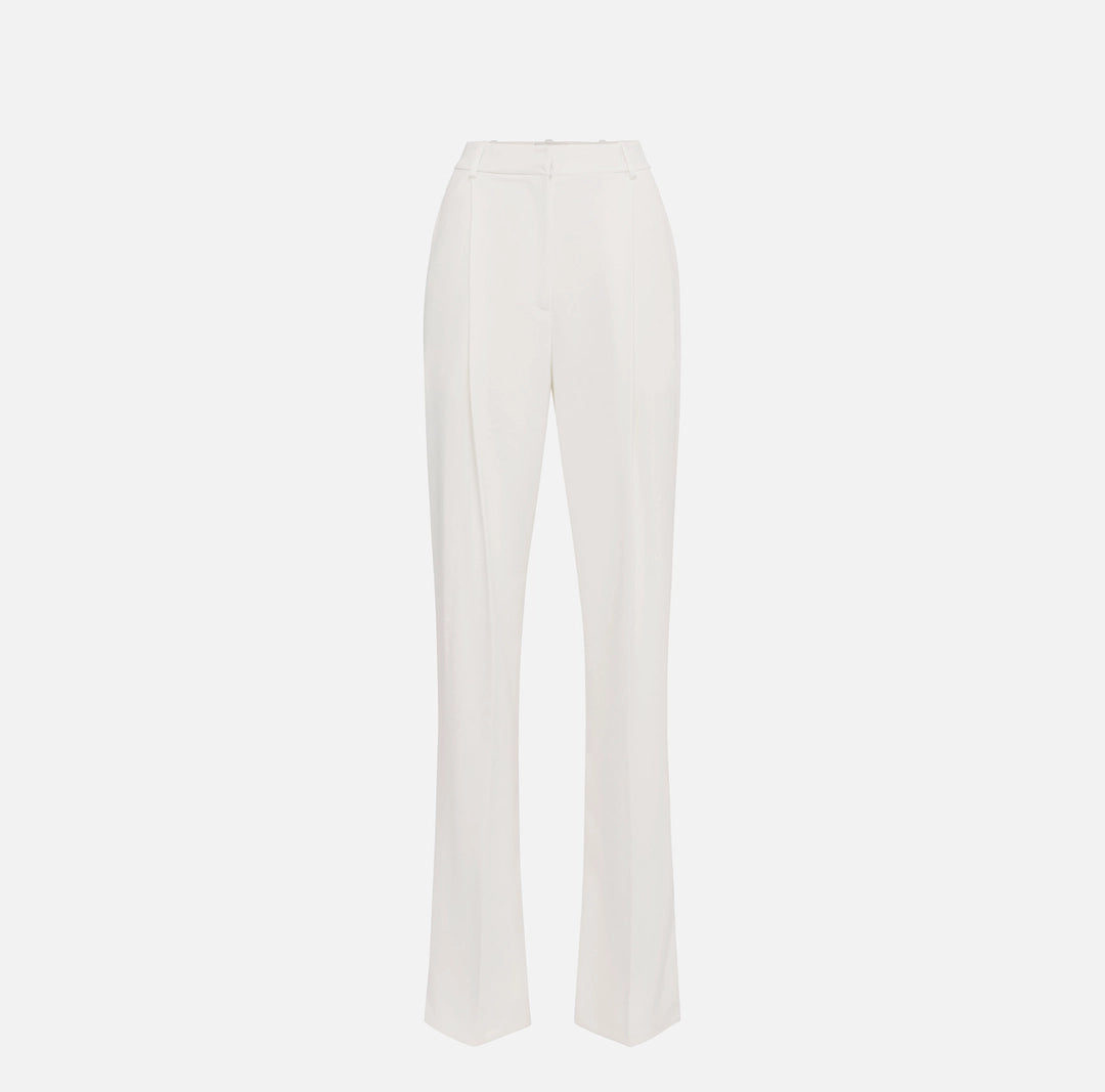 Crêpe trousers with satin details