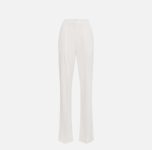 Crêpe trousers with satin details