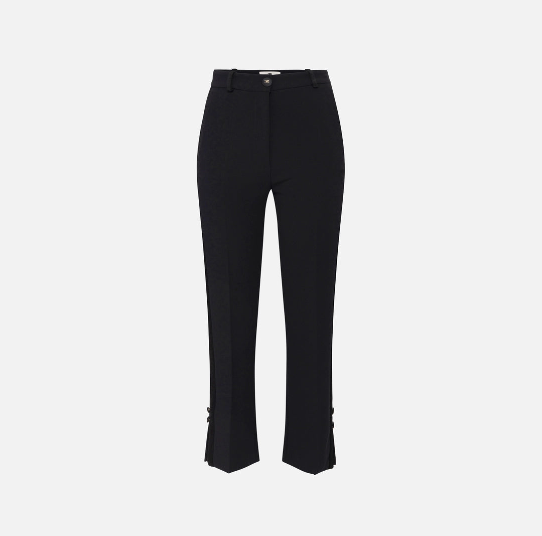 Crêpe tuxedo trousers with satin bands