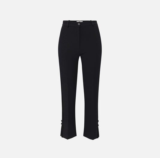 Crêpe tuxedo trousers with satin bands