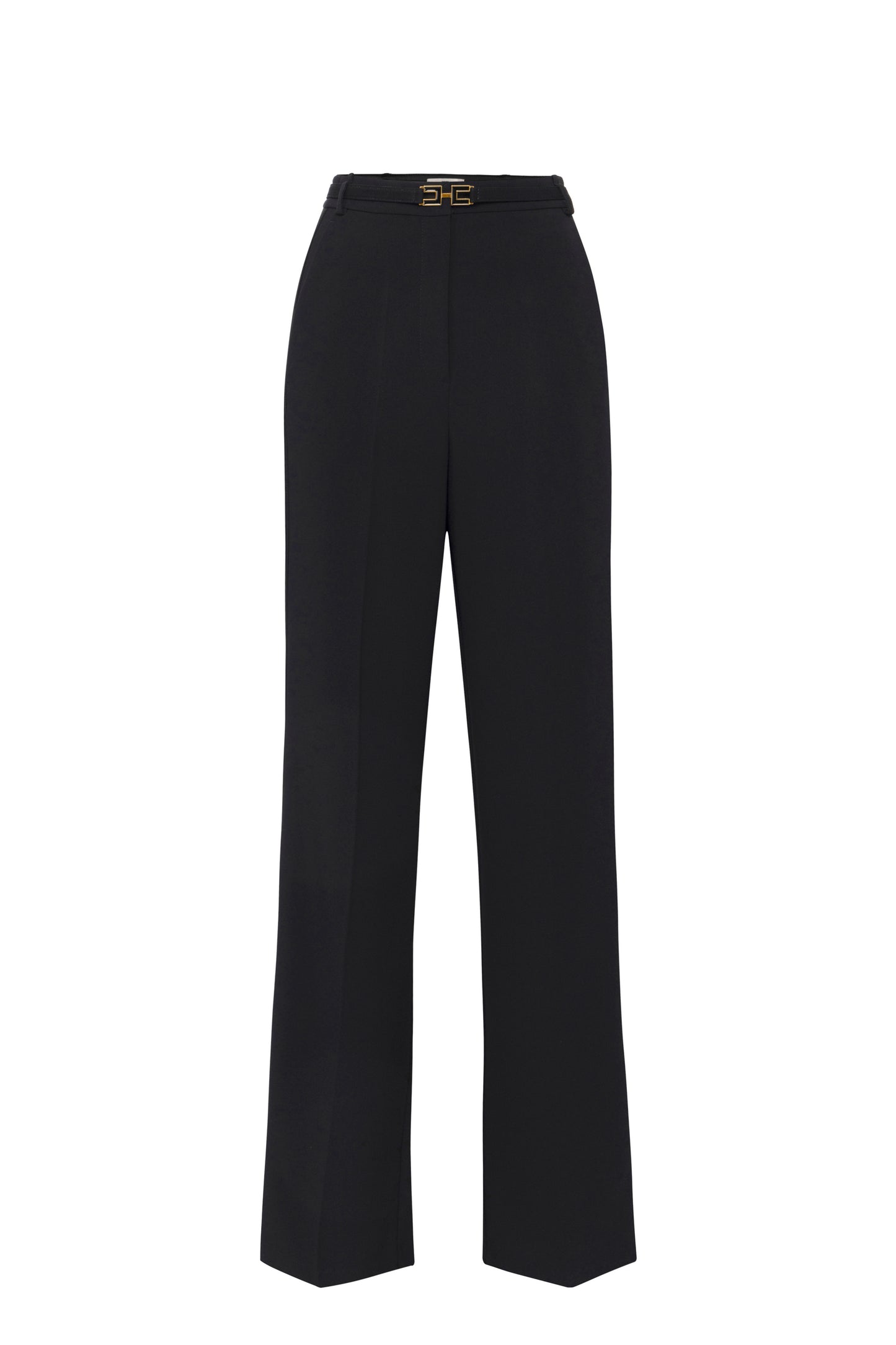 Crêpe trousers with satin bands