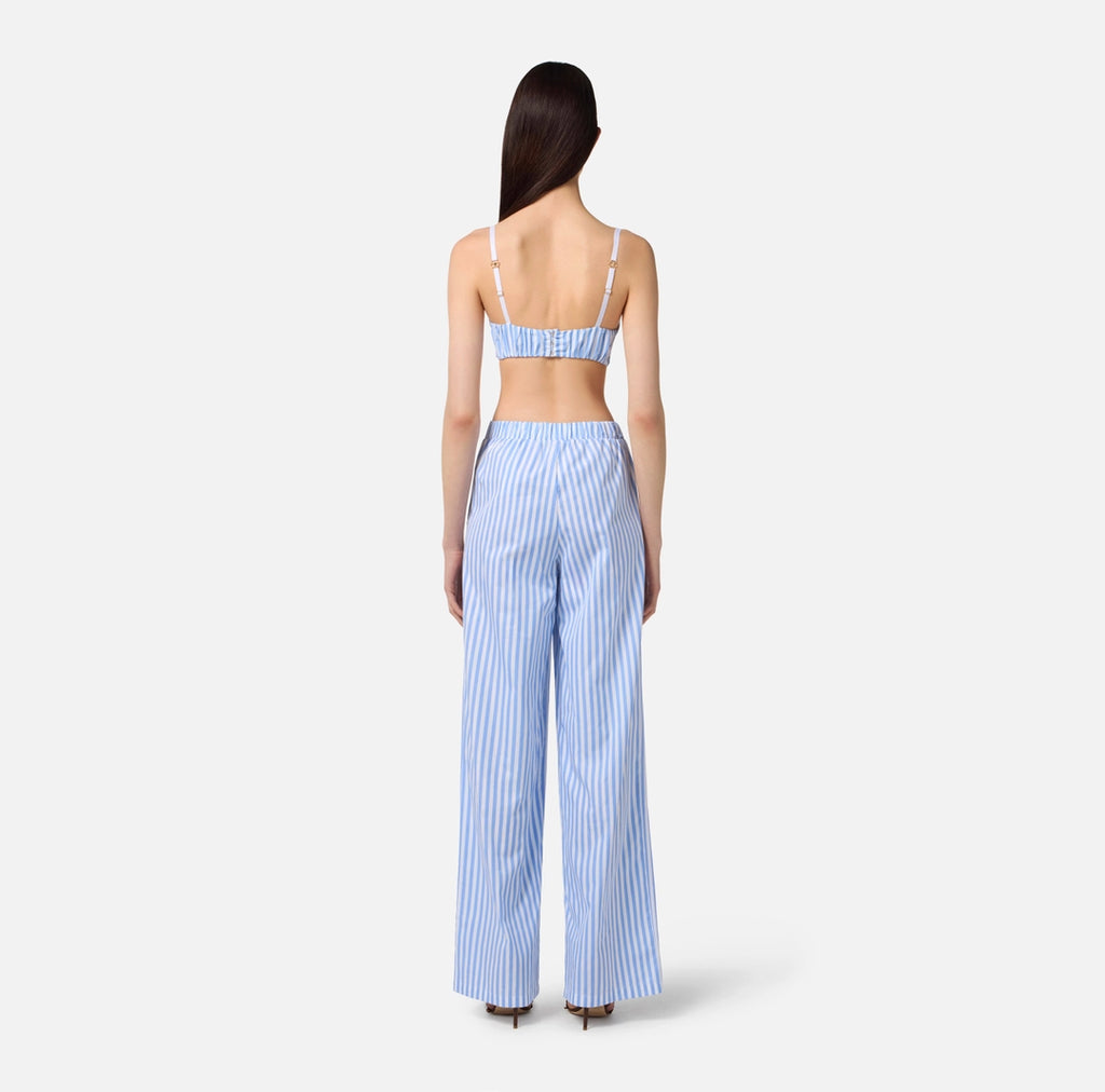 Cotton poplin trousers with embroideries