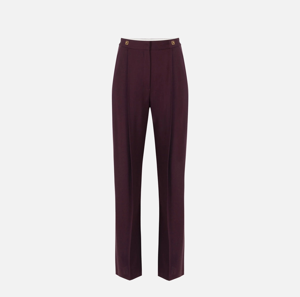 Crêpe trousers with logo details