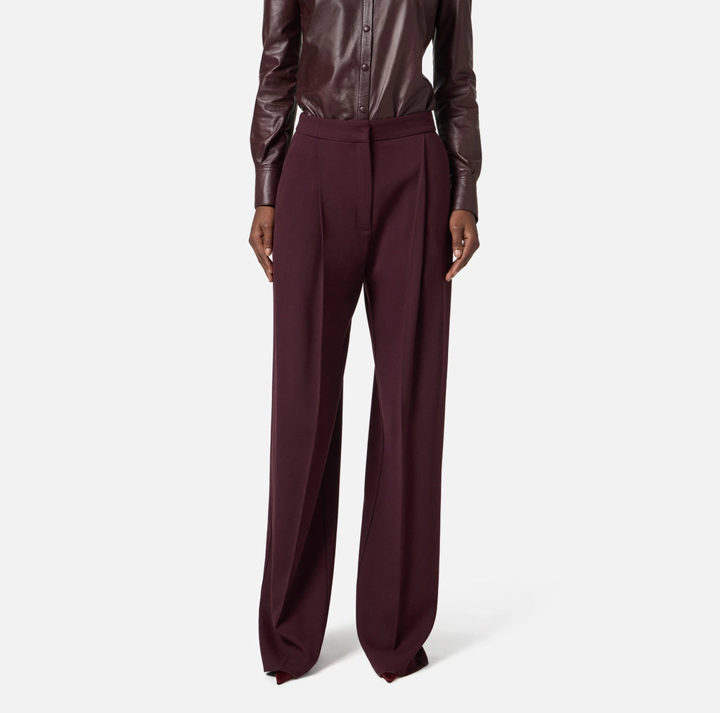 Crêpe trousers with logo details