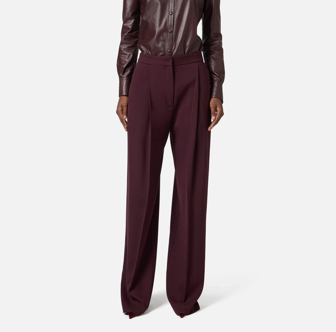 Crêpe trousers with logo details