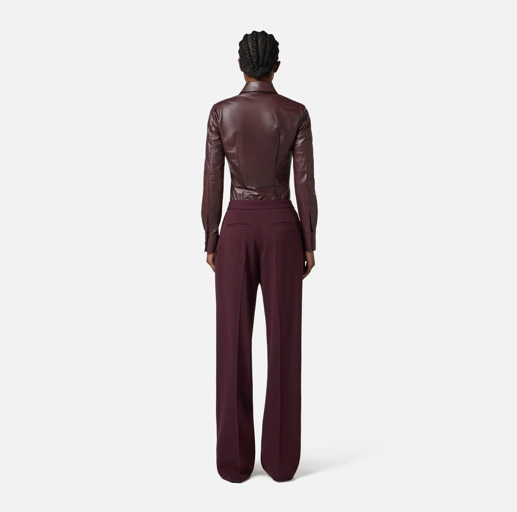 Crêpe trousers with logo details