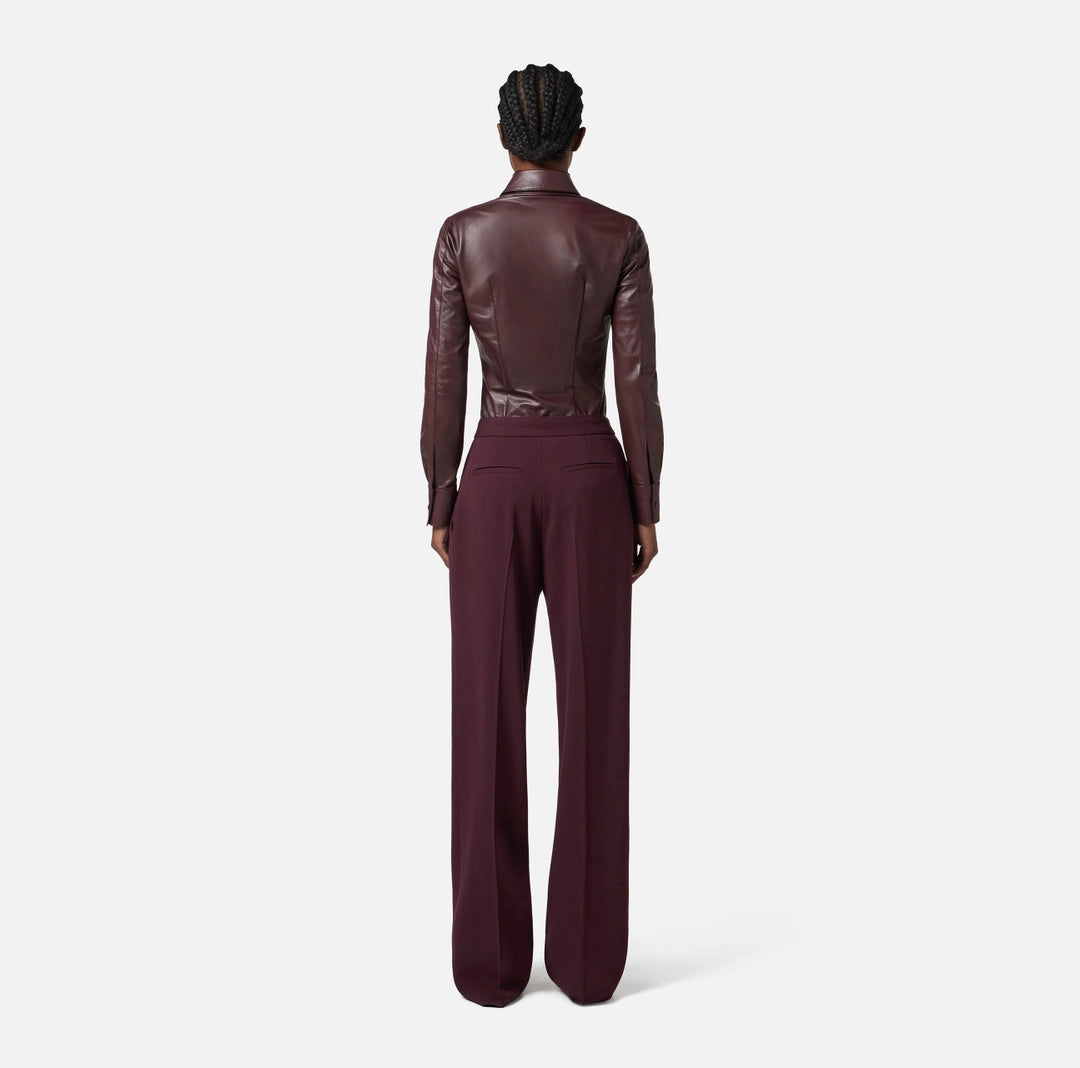 Crêpe trousers with logo details