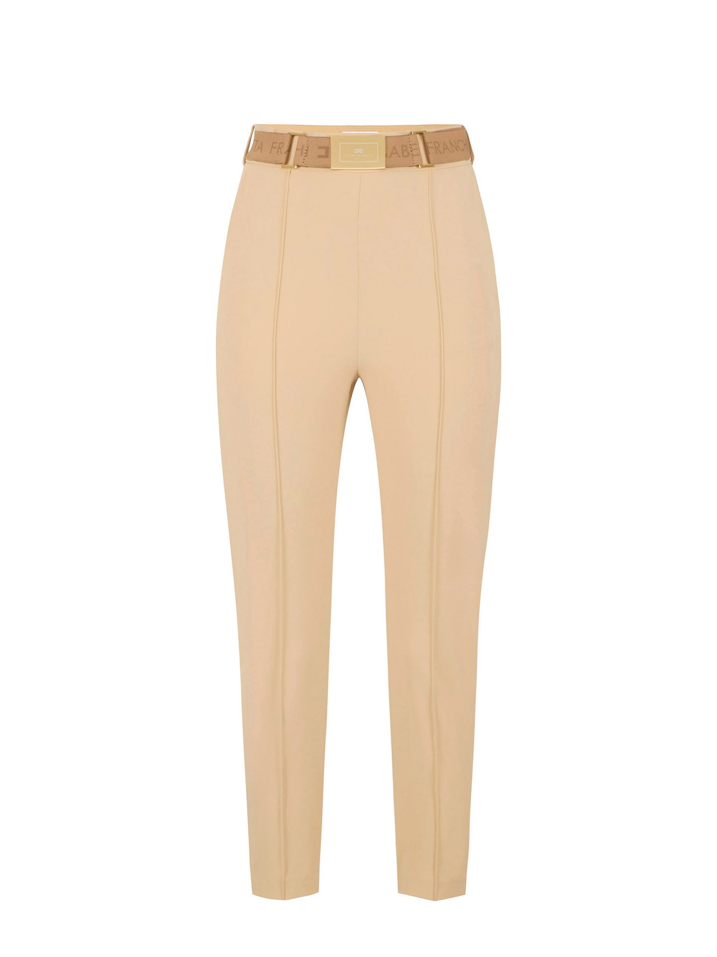 Trousers in technical bi-elastic fabric with belt