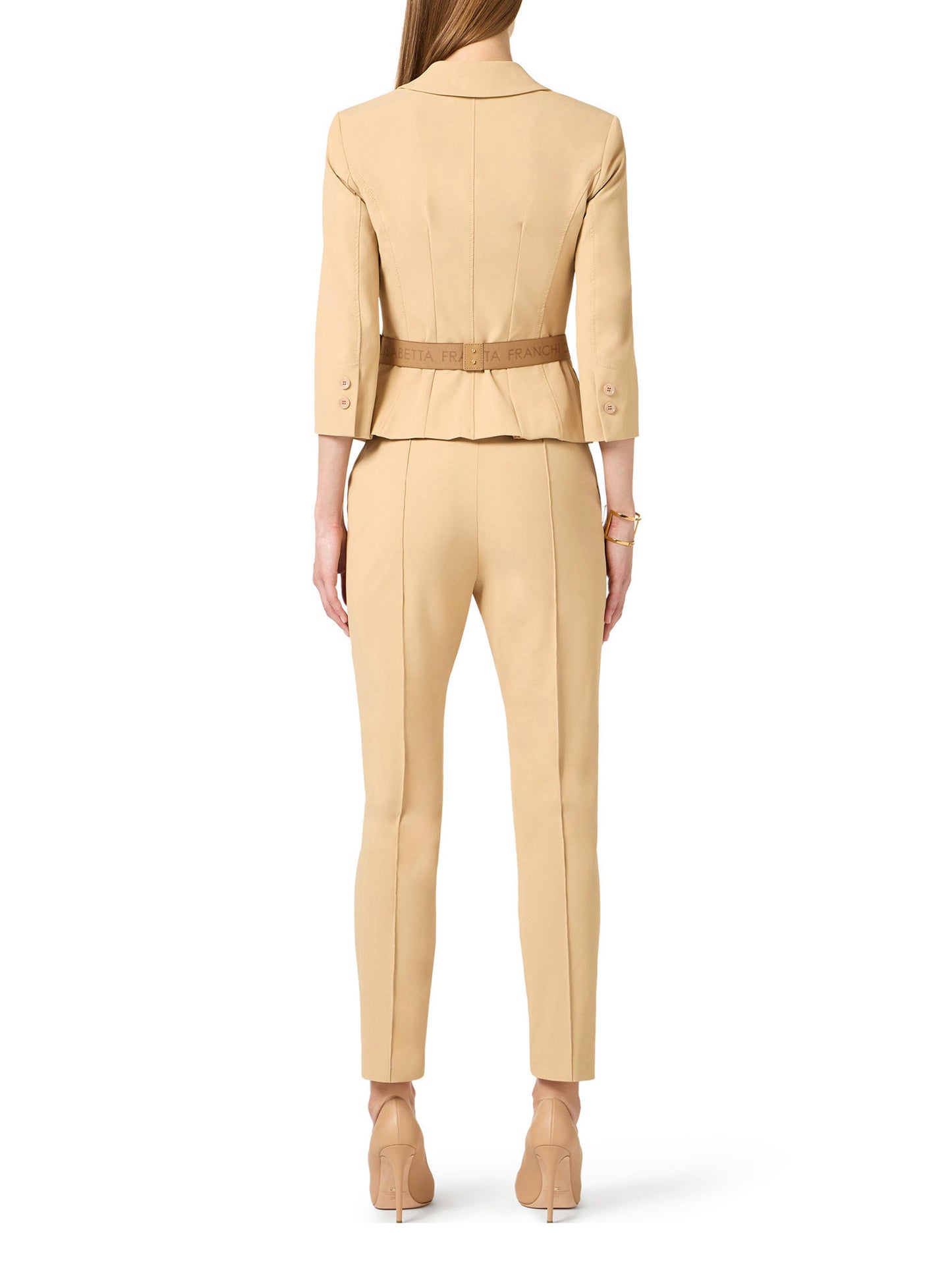 Trousers in technical bi-elastic fabric with belt