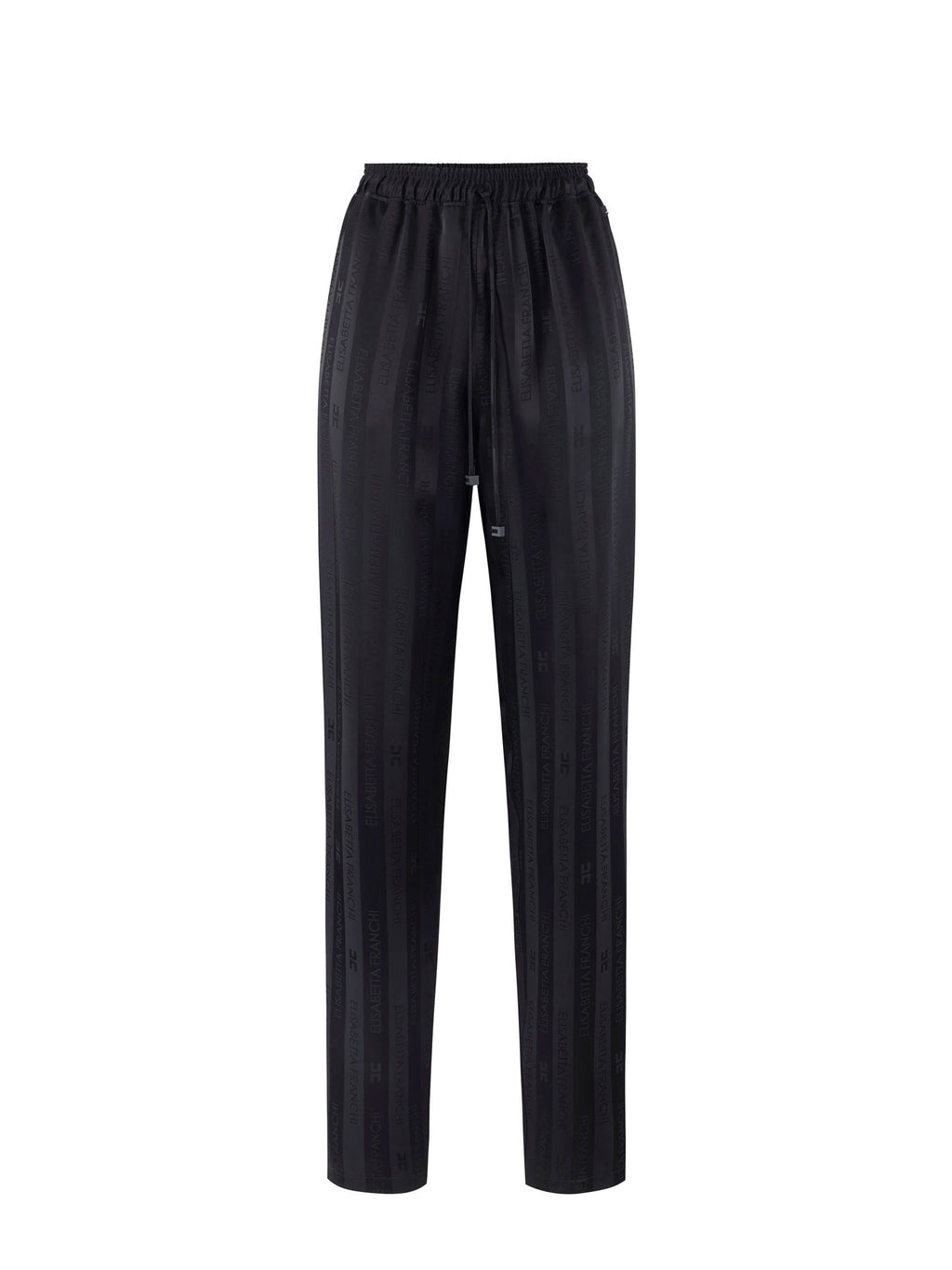 Satin trousers with jacquard stripes