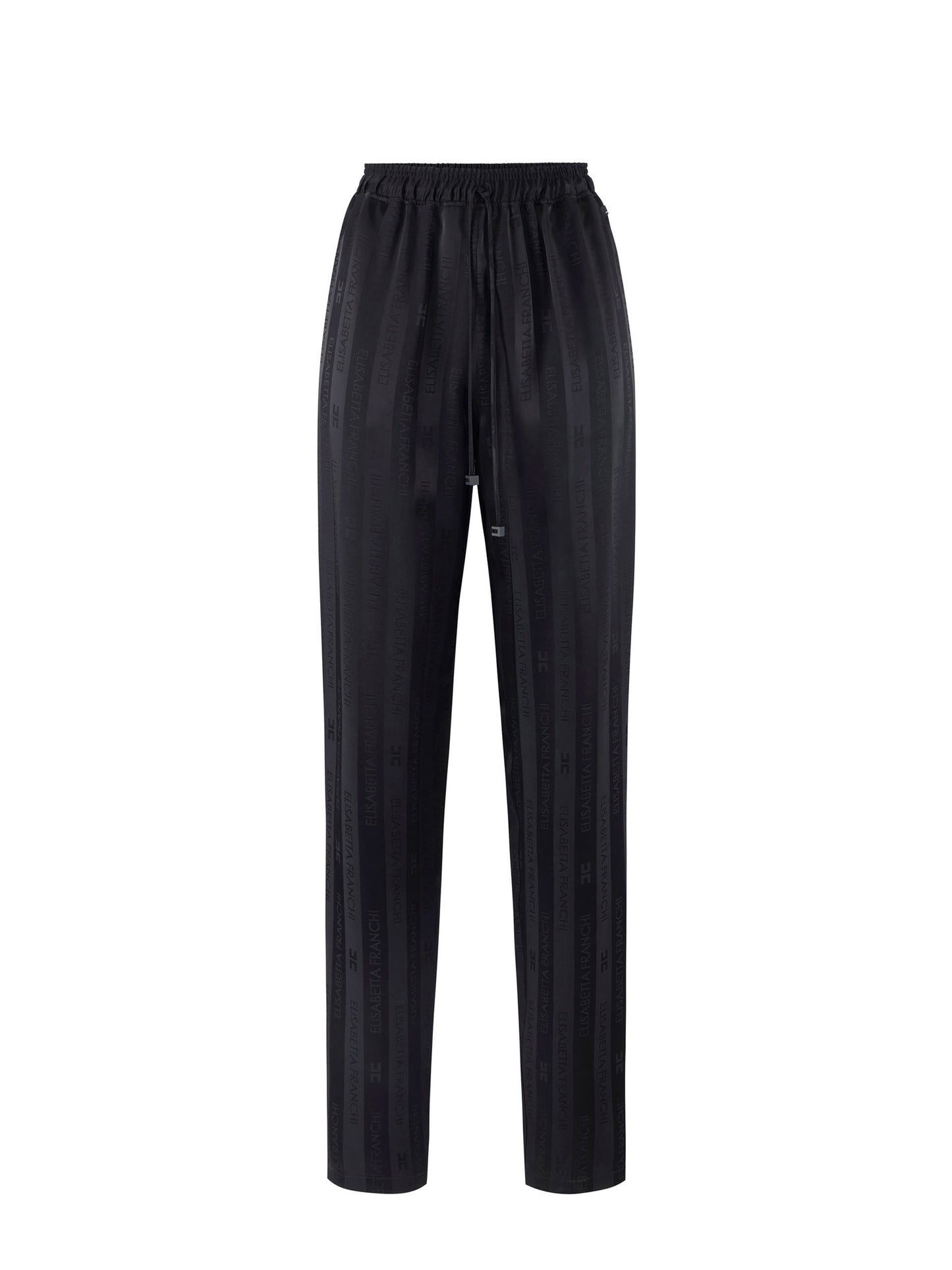 Satin trousers with jacquard stripes