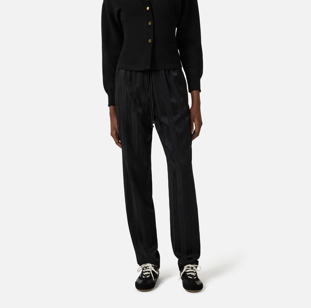 Satin trousers with jacquard stripes