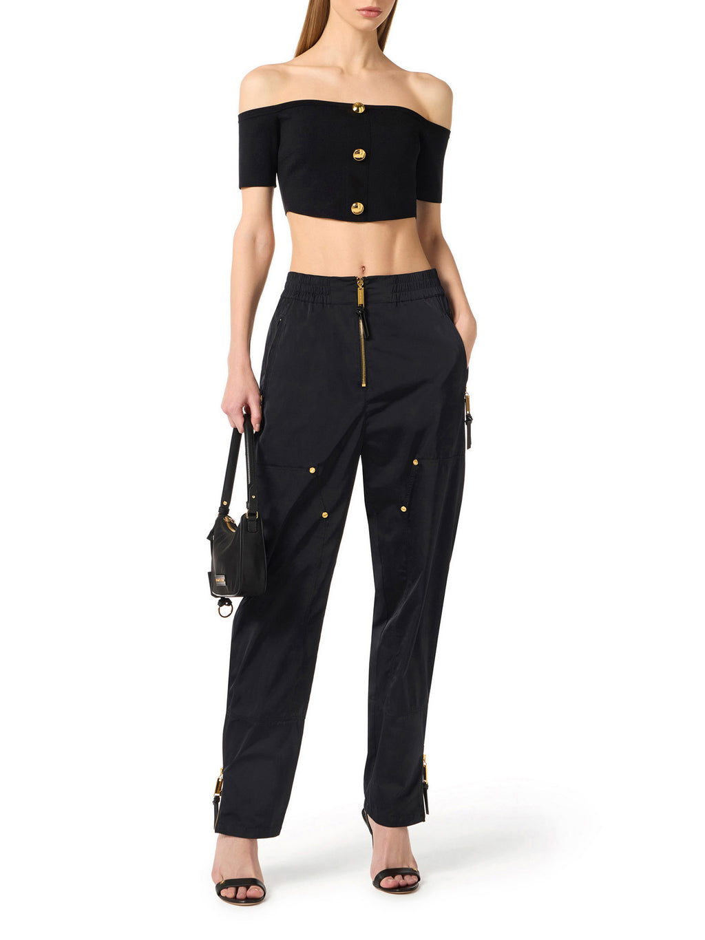 Trousers in voile fabric