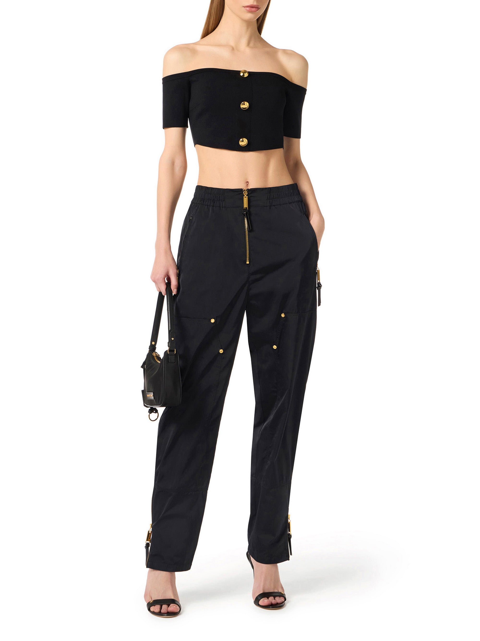 Trousers in voile fabric
