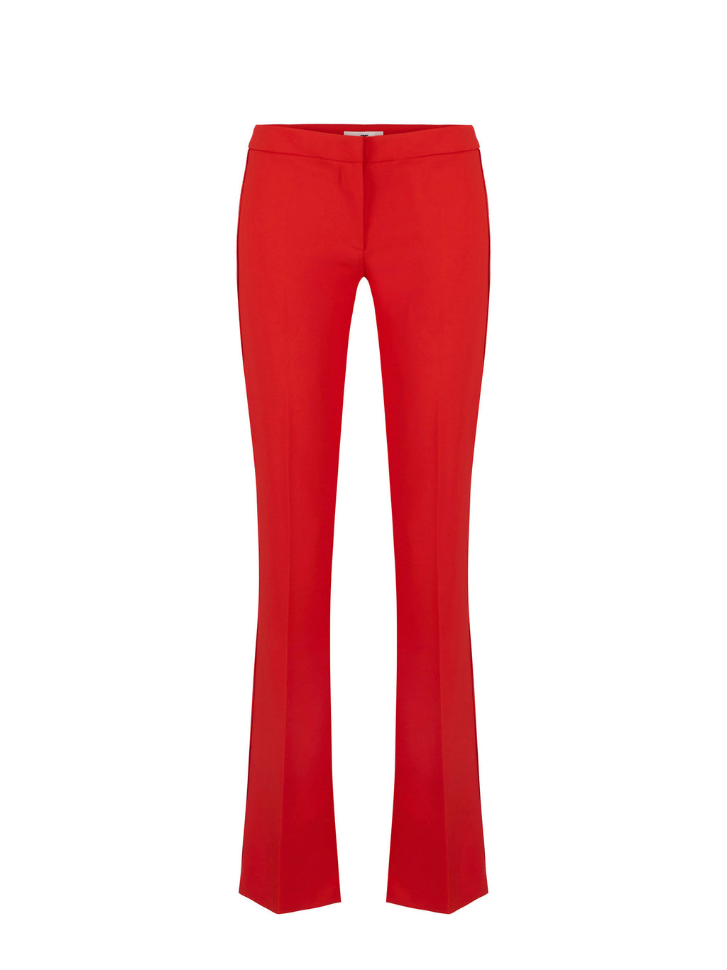 Trousers in lightweight crêpe fabric with raw-edge trims