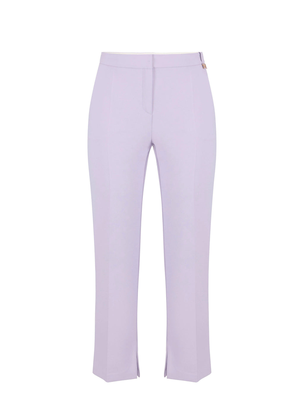 Trousers in lightweight crêpe fabric with logo charm