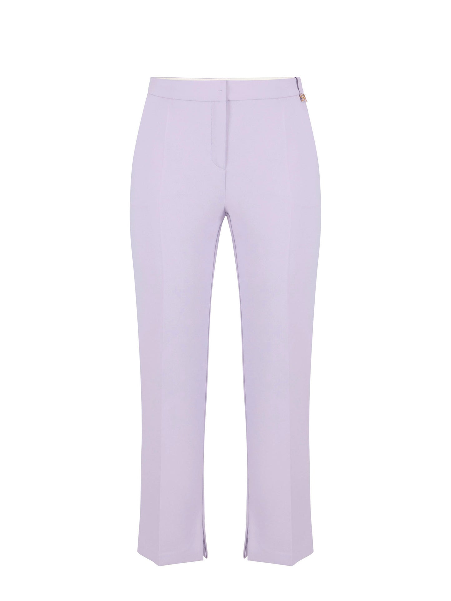 Trousers in lightweight crêpe fabric with logo charm