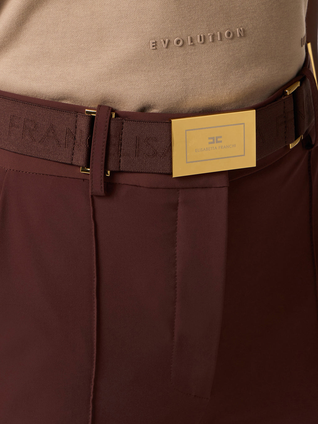 Trousers in technical bi-elastic fabric with belt